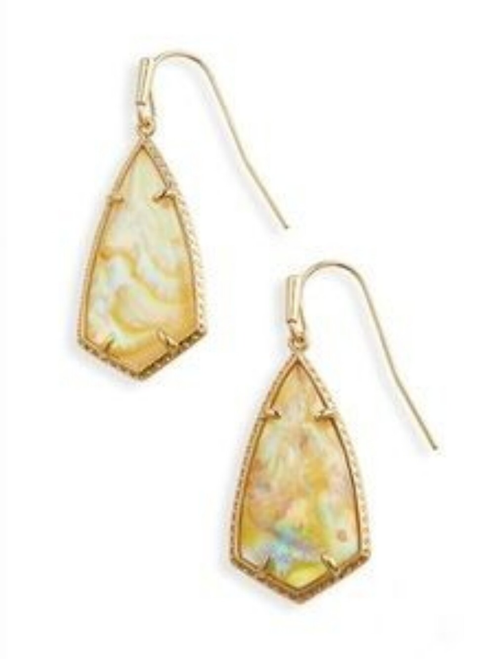 Kendra Scott Camry Gold Iridescent Abalone Drop Earrings